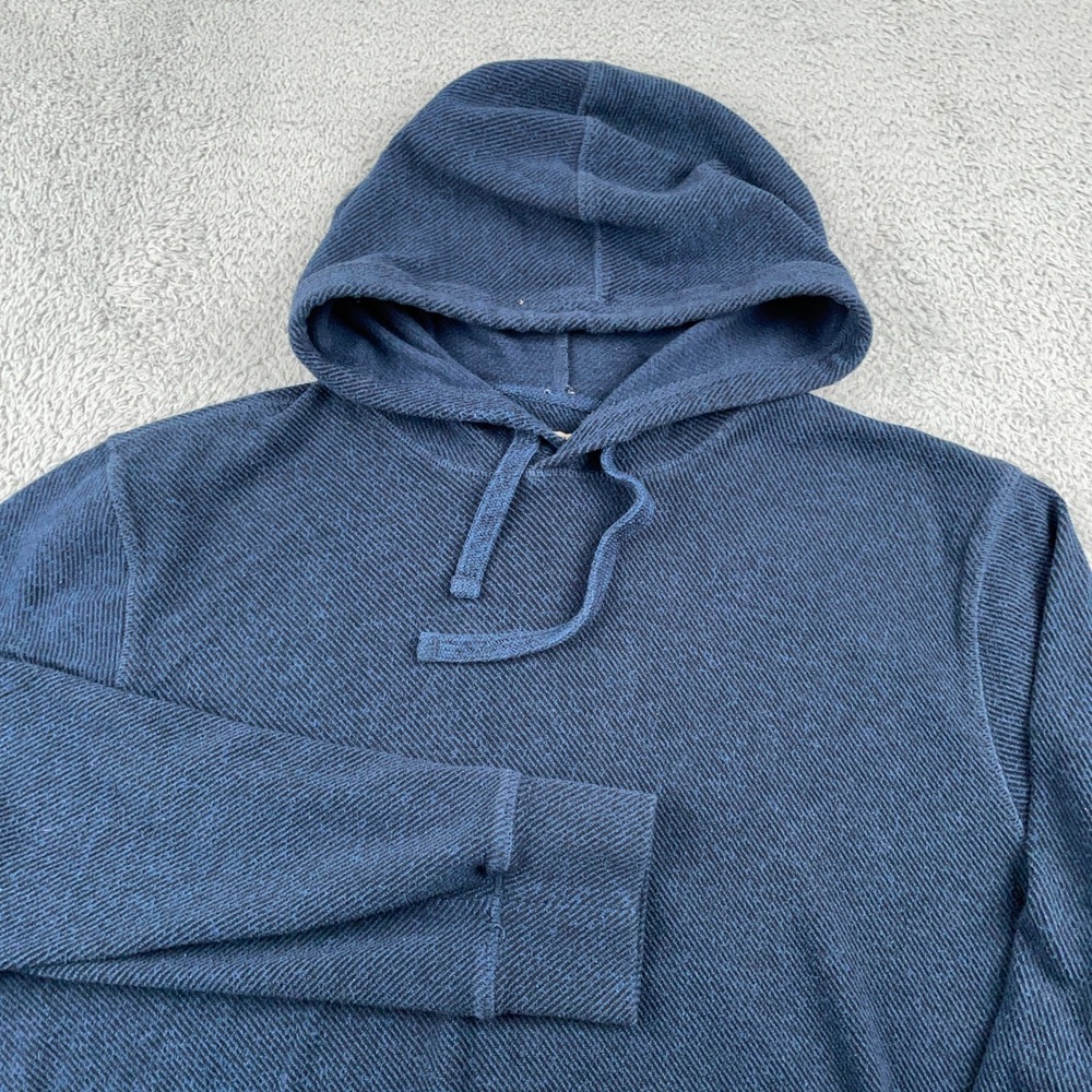 Faherty Legend Sweater Hoodie Mens XL Blue Knit Long Sleeve Pullover Soft Casual
